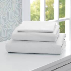 N053800-100 Delta Children 3-piece Twin Sheet Set- 1 Flat Fitted And Pillowcase- White