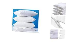Dependable Industries Inc 097958113821 4 Pack Deluxe Zippered Vinyl Pillow Covers - Waterproof Protectors For Longer