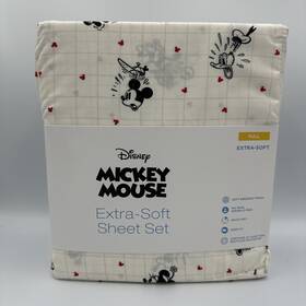 Disney 400781426530 Vintage Mickey Mouse And Friends Extra-soft Sheet Set 4 Pieces - Full Disney 400781426530 Vintage Mickey Mouse And Friends Extra-soft Sheet Set 4 Pieces - Full