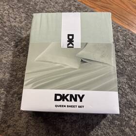 Dkny 800298780574 New In Box Pure Washed Microfiber Linen Queen Sheet 4 Pc Set Sage
