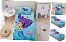 Dlml 778416229109 Cute Little Mermaid Sheets Size Pink And Purple Hair With Twin Blue
