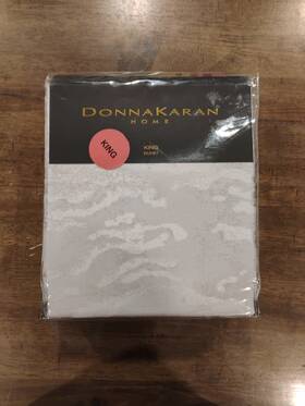Donna Karan 800298668278 Duvet Cover Luna Collection - King Size Platinum 107 Inch X96 New