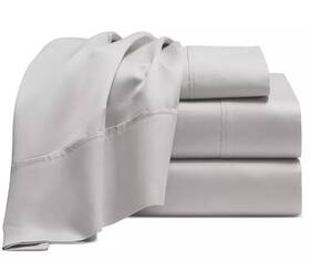 Donna Karan 800298683363 Silk Indulgence King Flat Sheet Light Gray 175 Cotton/silk So Soft