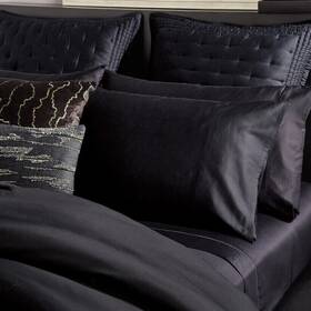 Donna Karan 800298691436 Collection Silk Indulgence King Fitted Sheet Black 175