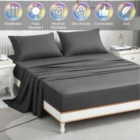 Lc9080192gr Donwell 3-4 Piece Sheet Set - Comfy Breathable Bed Sheets Twin/full/queen/king Size