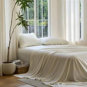 Doz By Sijo 810114088302 Sheet Set 100% Viscose Derived Queen - 4 Piece With Top Ivory