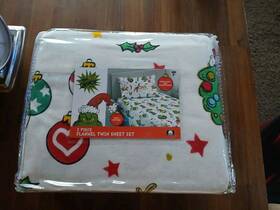 Dr. Seuss/franco 073558840565 New The Grinch Stole Christmas 3 Piece Twin Sheet Set Flannel Max Dr. Seuss/franco 073558840565 New The Grinch Stole Christmas 3 Piece Twin Sheet Set Flannel Max