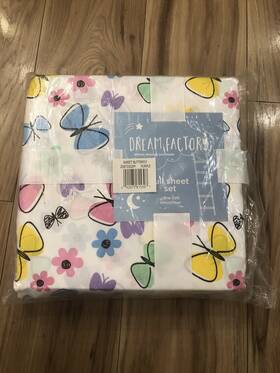 Dream Factory 042075615307 Sweet Butterfly Full Sheet Set