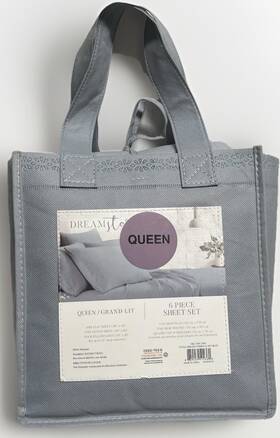 Dream Stories 889459512360 New Vapor Blue Queen Sheet Set 6 Pieces