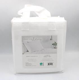 Dream Stories 889459512384 King Grand Lit 6 Pc White Sheet Set