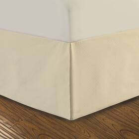 Dreamspace 010482318050 Quilted Bed Skirt Dust Ruffle Diamond Pattern Matelasse Tailored 14 Inch Drop Ful