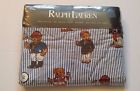 Dsg3 Ralph Lauren Teddy Bear Blue Stripe 100 Cotton 200 Thread One Twin Flat Sheet 028828687975