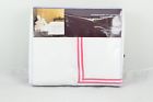 O1074 Duvet Park Hudson Percale Embroidery Italian White Queen Cover Pink Full