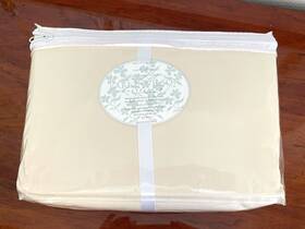 59478 Earl & Wilson New And King 4pc Sheet Set Extra Deep Pockets Cream 400 Thread Cotton
