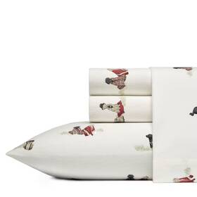 79962034 Eddie Bauer Queen Patterned Flannel Sheet Set Retriever -