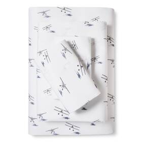 8932 Eddie Bauer 883893405226 Cotton Percale Sea Planes Printed Sheet Set - Twin #8932