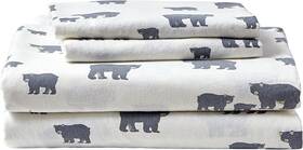 Eddie Bauer 883893435179 -bear Family - King Sheet Set 100% Cotton Flannel Bedding New