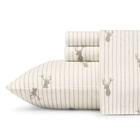 Eddie Bauer 883893505681 Queen Sheet Set Warm Breathable Cotton Flannel Bedding With Deep Pockets