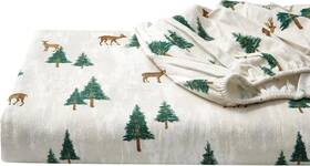 Eddie Bauer 883893608184 Deer Hollow - King Sheet Set 100% Cotton Flannel Bedding New