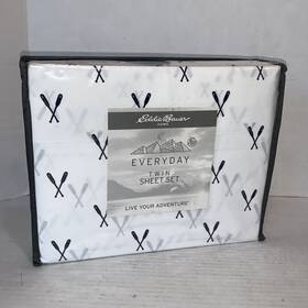 Eddie Bauer 883893682412 Home Everyday Twin Sheet Set 100% Cotton Eddies Oar Design A/o New