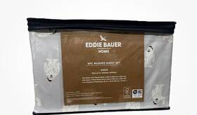 Eddie Bauer 883893928671 Queen Cotton Holiday Flannel Sheets Bedding Set Gray Big Foot Santa