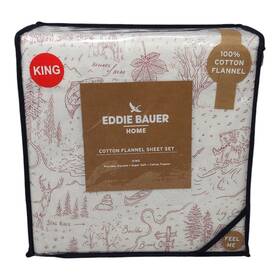 Eddie Bauer 883893929012 Home King Cotton Flannel Sheet Set 100% Super Soft Warm White