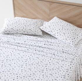 Ushsa01031484 Eddie Bauer - Full Sheets Cotton Percale Bedding Campout White/navy