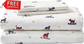 Ushsa01065608 Eddie Bauer - Full Sheet Set Warm Breathable Cotton Flannel Bedding With Deep P