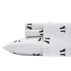 Ushsa01104473 Eddie Bauer Sheet Sets Queen Size Labrador Fields 4-piece Cotton Percale White