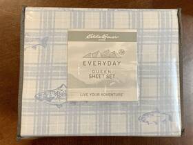 Ushsa01104477 Eddie Bauer Sheet Set Queen Cottage 4-piece Soft Cotton Novelty In Blue Plaid Ushsa01104477 Eddie Bauer Sheet Set Queen Cottage 4-piece Soft Cotton Novelty In Blue Plaid