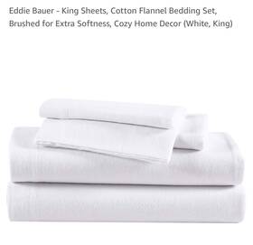 Ushsa01188433 Eddie Bauer Cotton Flannel Sheet Sets Solid-white King Size