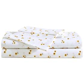 Ushsa01326055 Eddie Bauer Cotton Percale Sheet Set With Pillowcases 200-thread Count Queen Sunflower Ye