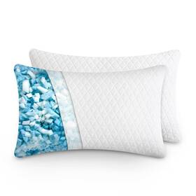 Eh-smf-pl-2 Egohome Shredded Memory Foam Standard/queen Pack Of 2 Classic White