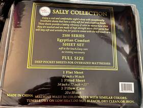 2100 Egyptian Comfort 645782111027 Sally Linen Collection Sheet Set Full Size Black New