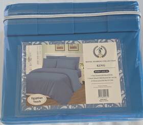 Rn186457 Egyptian Touch Hotel Bamboo Collection King 6-piece Sheet Set Blue