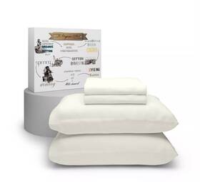 El Gance 840708175736 Supreme Elegance Organic 100% Cotton Bed Sheets Gray Queen 300 Thread Count