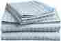 Ela-7508 Elaine Karen Striped 4pc Queen Sheet Set Light Blue 610373942991
