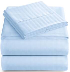 Elaine Karen 610373945596 King Sheet Set - 4-piece Striped Deep Pocket Bed Sheets Ultra-soft And
