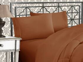 Elegance Linen 700987741261 1800 Series 4-piece Solid Egyptian Quality Bed Sheets With Deep Pockets Up To
