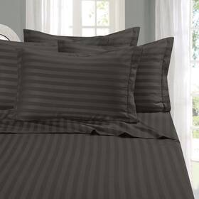 00rw-stripe-6pc-twinxl-gray Elegant Comfort Softest And Coziest 4-piece Sheet Set - 1500 Premium Hotel Quality Microfiber
