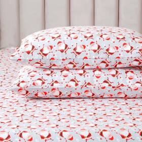08ec-jolly Elegant Comfort 08ec-jolly/santa Ultra Soft 4-piece 100% Turkish Cotton Flannel Sheet Set