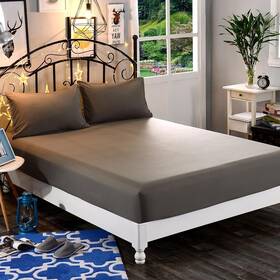 247rw-single-fitted-king-grey Elegant Comfort 1500 Premium Hotel Quality 1-piece Fitted Sheet Softest
