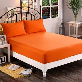 247rw-single-fitted-q-orange Elegant Comfort 1500 Premium Hotel Quality 1-piece Fitted Queen Orange