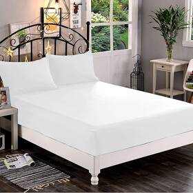 Elegant Comfort 755874906896 1500 Premium Hotel Quality 1-piece Fitted Twin/twin Xl White