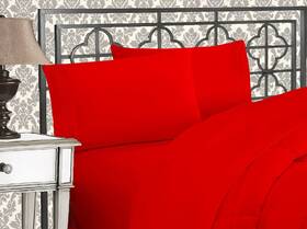 81rw-3line-q-red Elegant Comfort 1500 Thread Count Microfiber 4-piece Queen Bed Sheet Set Red
