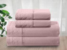 Elegant Comfort 840220904128 Luxury Soft Coziest 4-piece Bed Sheet Set Queen Dusty Rose