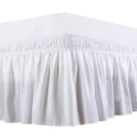 Eld-1abs-sl-24 Elegant Decor 100% Egyptian Cotton Bed Skirt - 9 Inch Drop Wrap Queen White