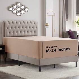 B071vmgyk5 Empyrean Bedding Taupe Extra Deep Pocket King Fitted Sheet Only Hotel Luxury 18-24 Inch