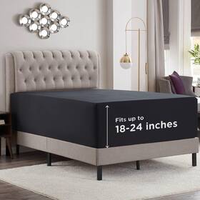 Eb-ftd-sht-21-q-blk Empyrean Bedding Extra Deep Queen Fitted Sheet - Pocket Soft 06 Black
