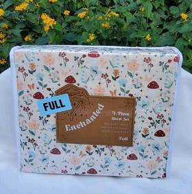 Enchanted 889459538162 4-piece Full/double Sheet Set 100% Polyester - Pretty Mushrooms Red